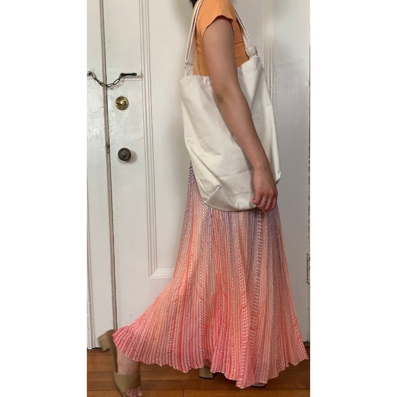 Anthropologie Geisha Designs Dawn Colorful Pleated Maxi Skirt Palm Beach Boho 6 - Picture 2 of 9